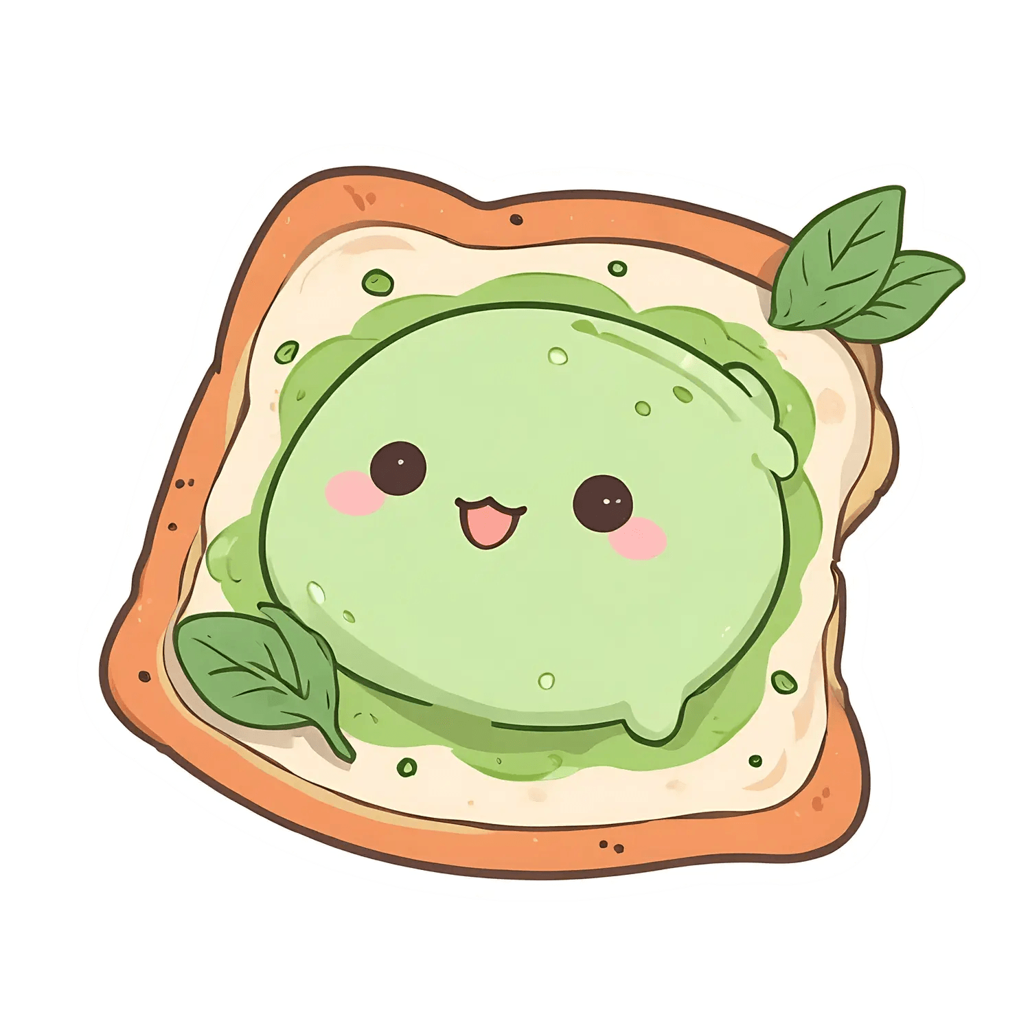 Cute Avocado Toast - Sticker - Heat Press Transfer