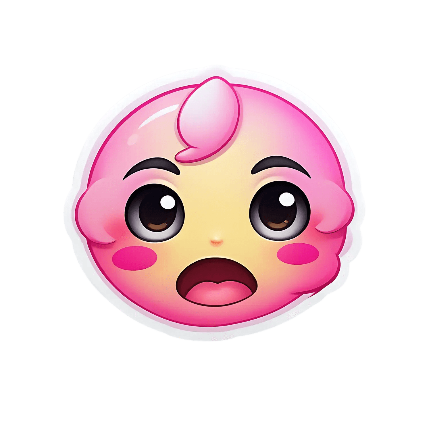 Cute Baby Face Sticker - Adorable Pink Decal - Heat Press Transfer