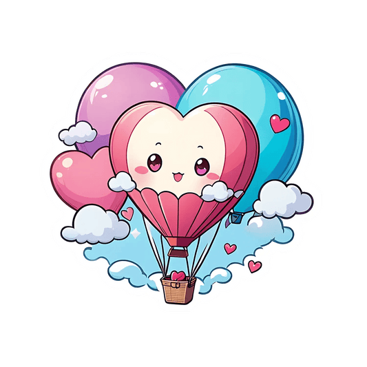 Cute Balloon Heart - Sticker - Heat Press Transfer