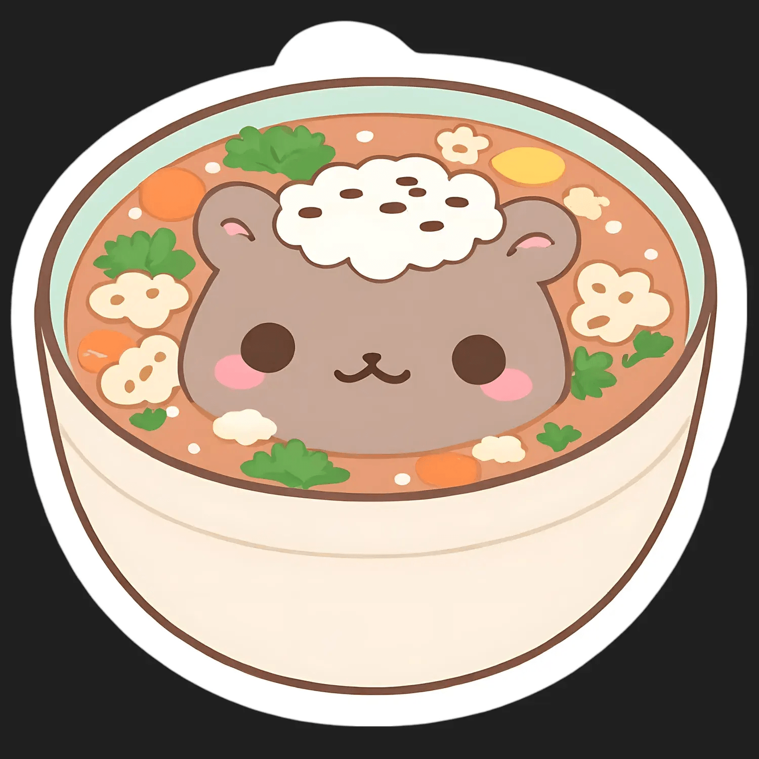 Cute Bear Soup - Sticker - Heat Press Transfer