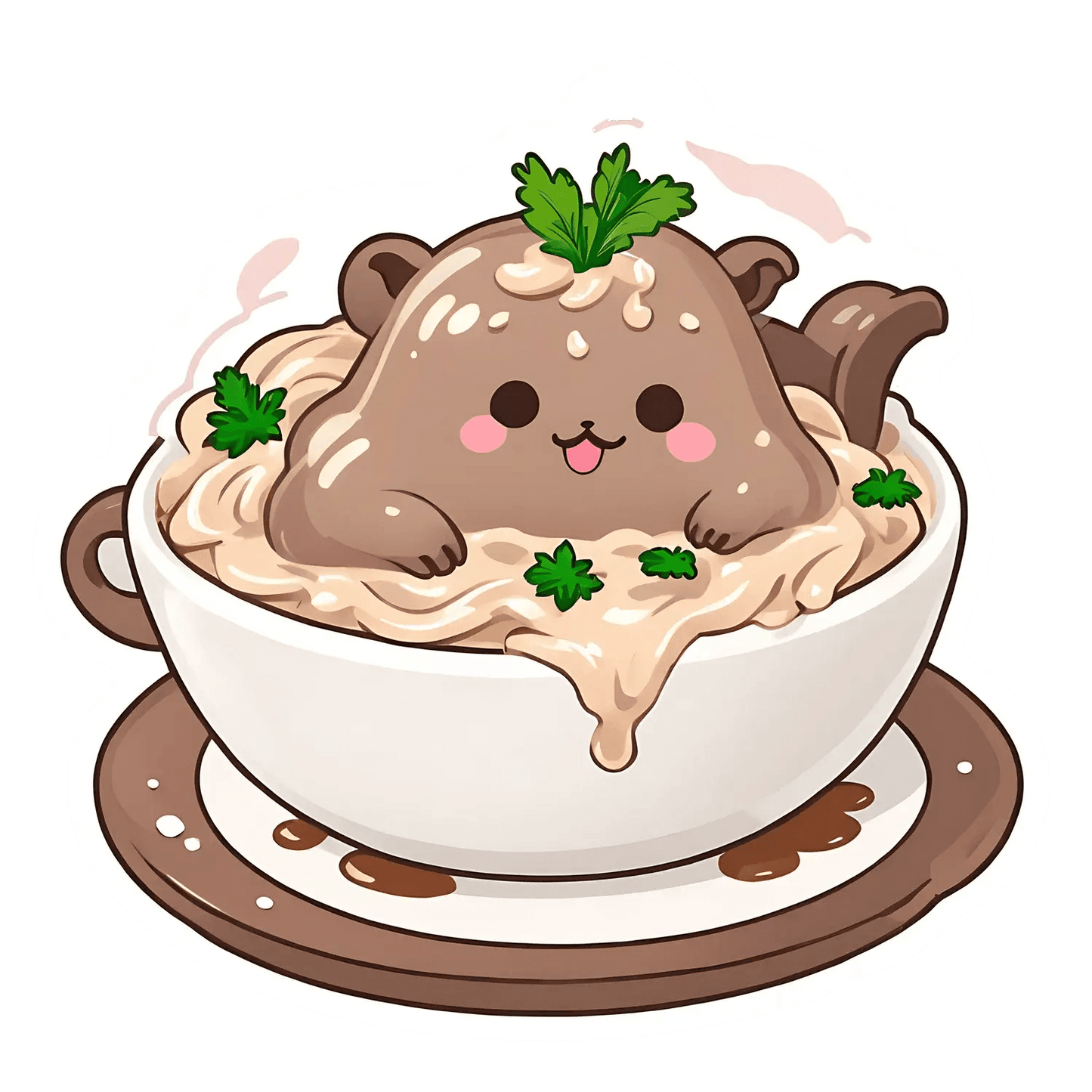 Cute Bear Soup - Sticker - Heat Press Transfer