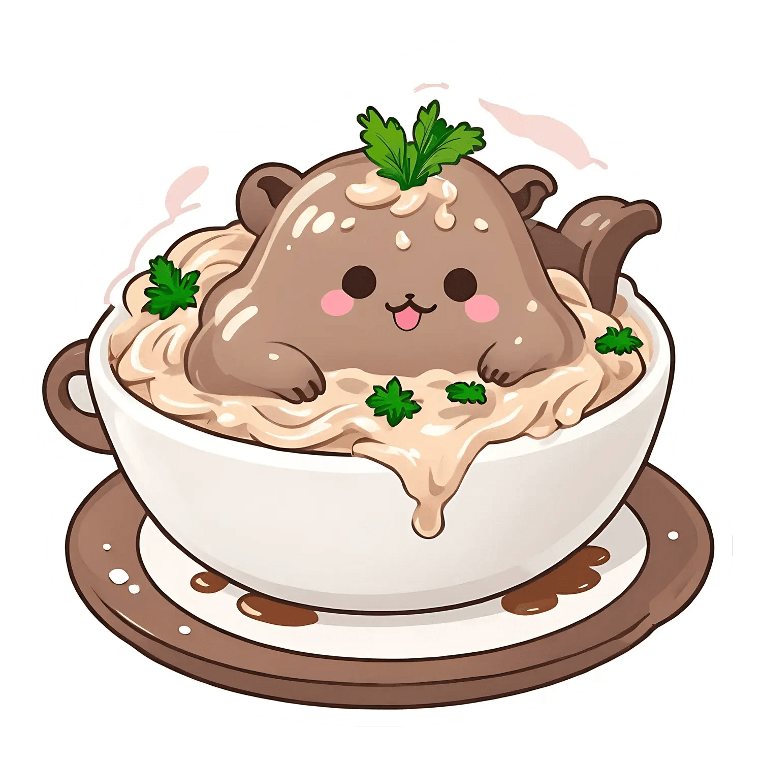 Cute Bear Soup - Sticker - Heat Press Transfer