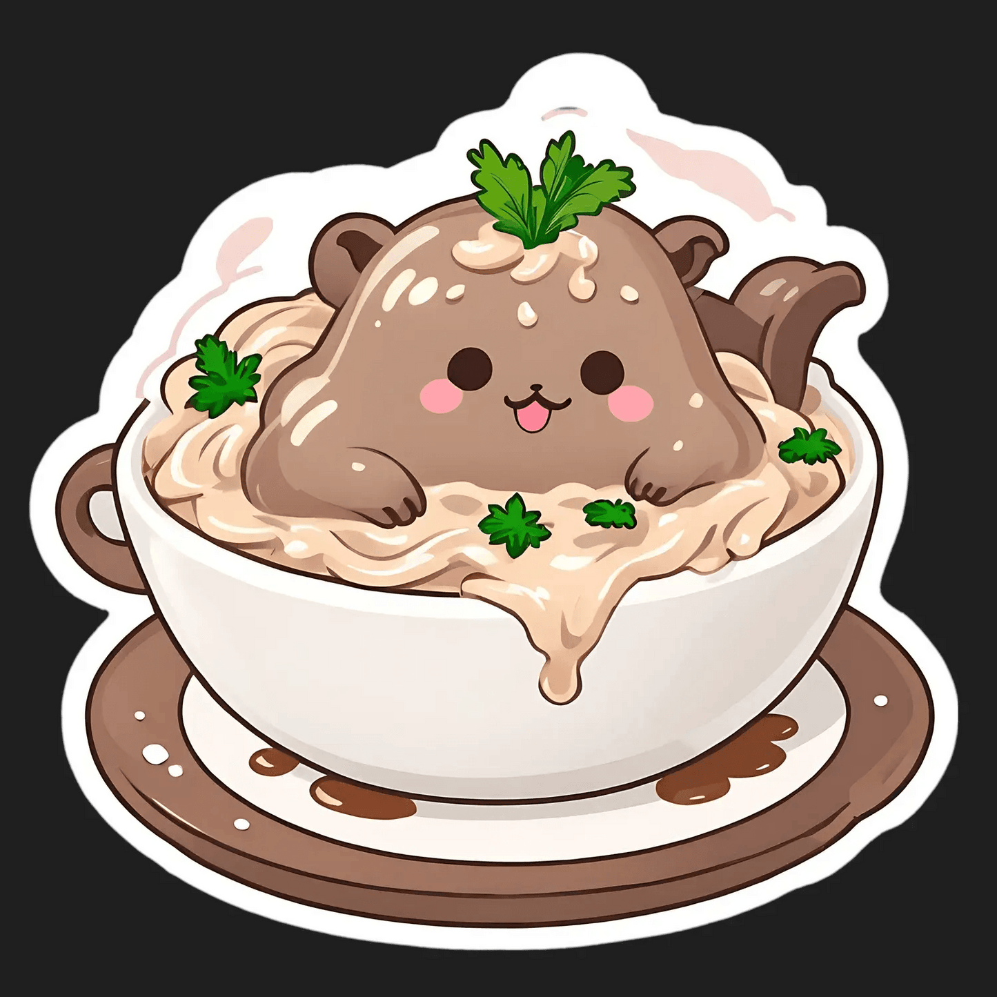 Cute Bear Soup - Sticker - Heat Press Transfer