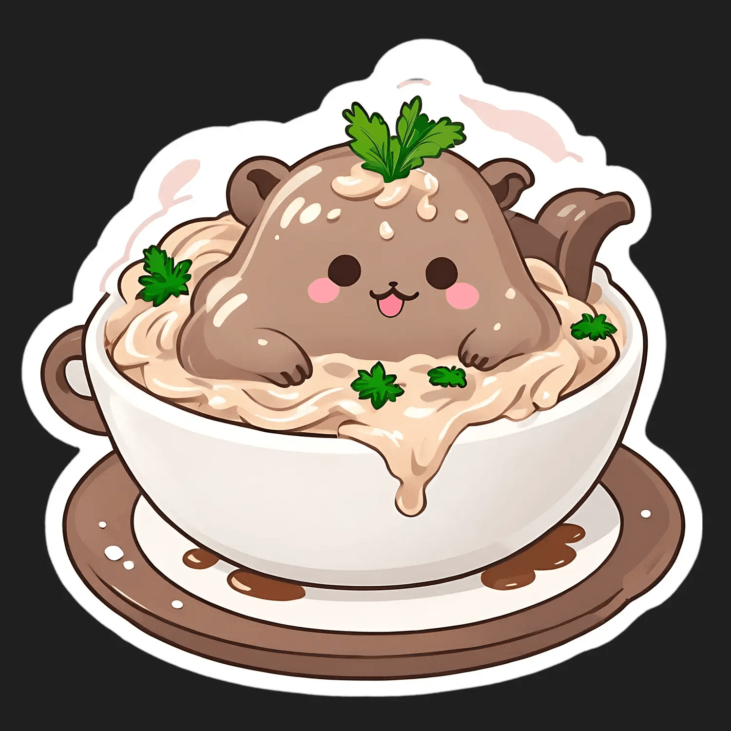 Cute Bear Soup - Sticker - Heat Press Transfer