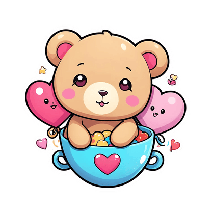 Cute Bear - Sticker - Heat Press Transfer