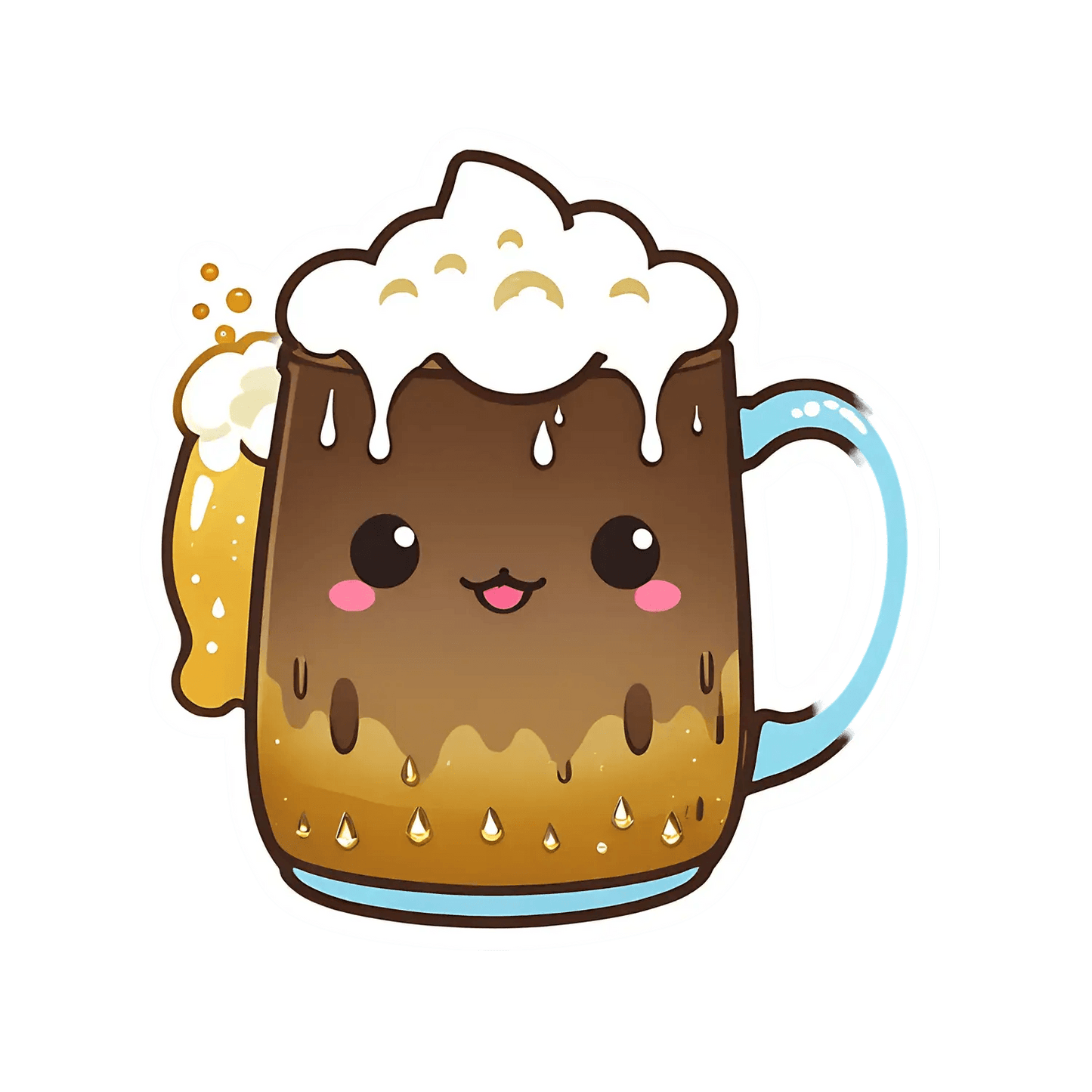 Cute Beer Mug - Sticker - Heat Press Transfer