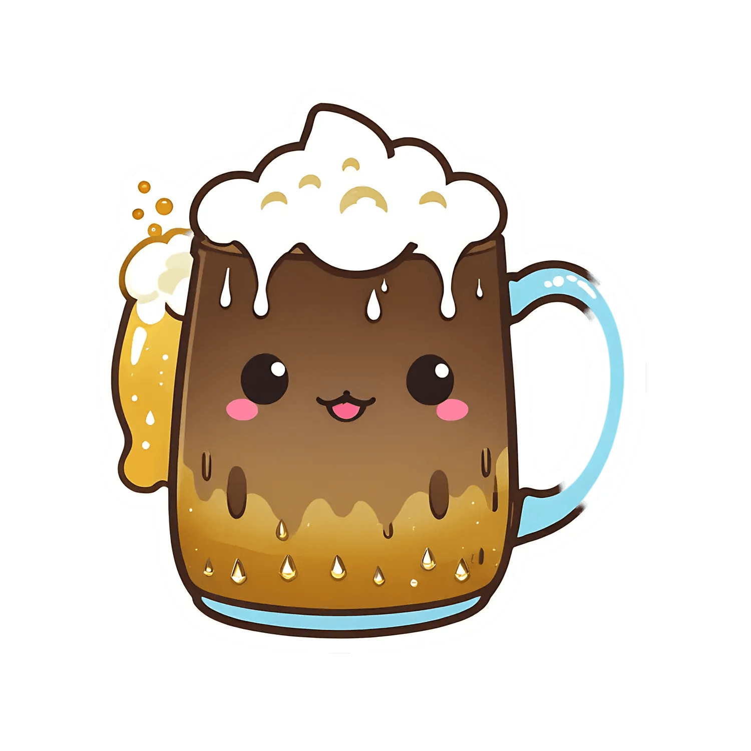 Cute Beer Mug - Sticker - Heat Press Transfer