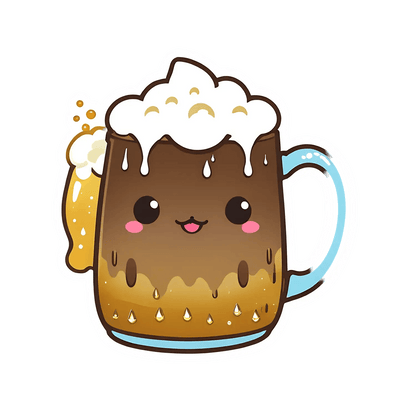 Cute Beer Mug - Sticker - Heat Press Transfer