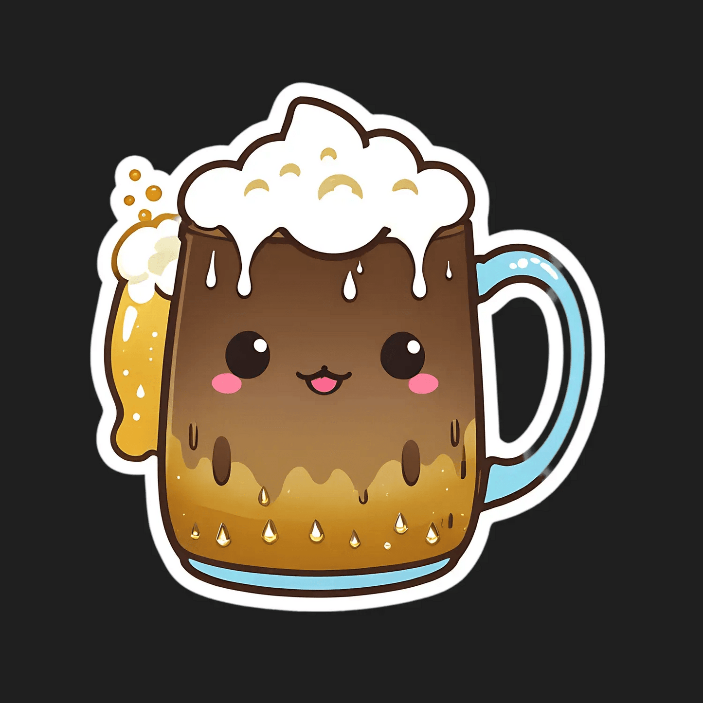 Cute Beer Mug - Sticker - Heat Press Transfer