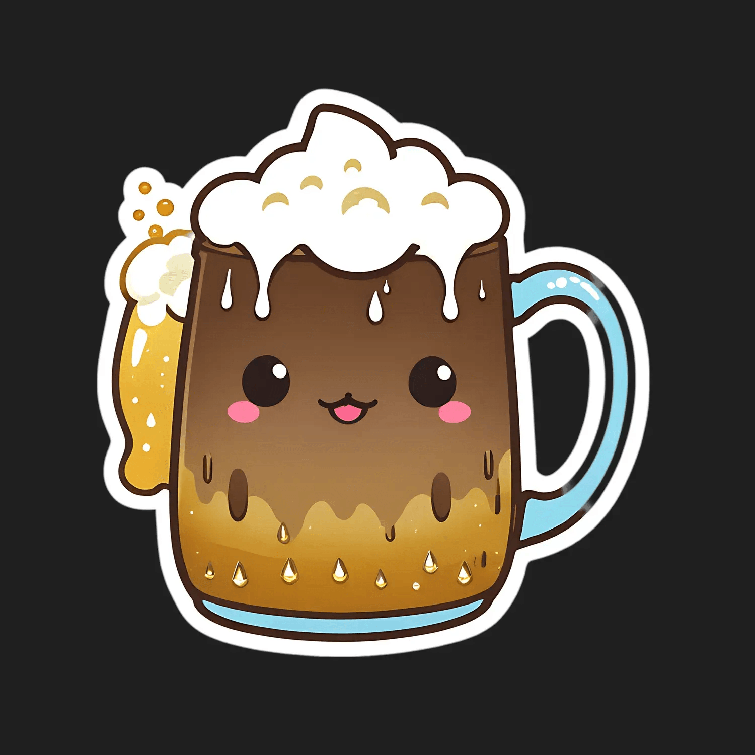 Cute Beer Mug - Sticker - Heat Press Transfer