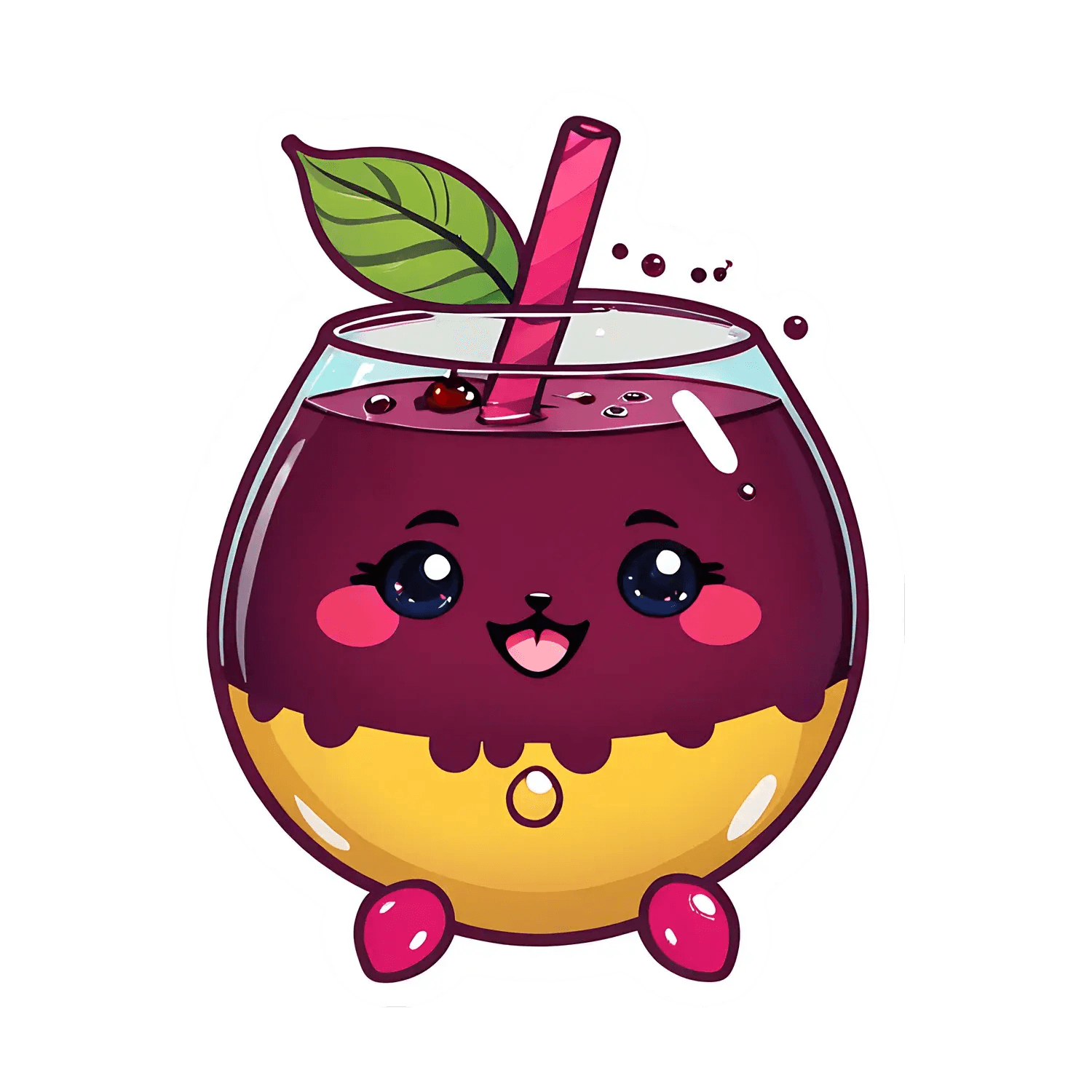 Cute Berry Juice - Sticker - Heat Press Transfer
