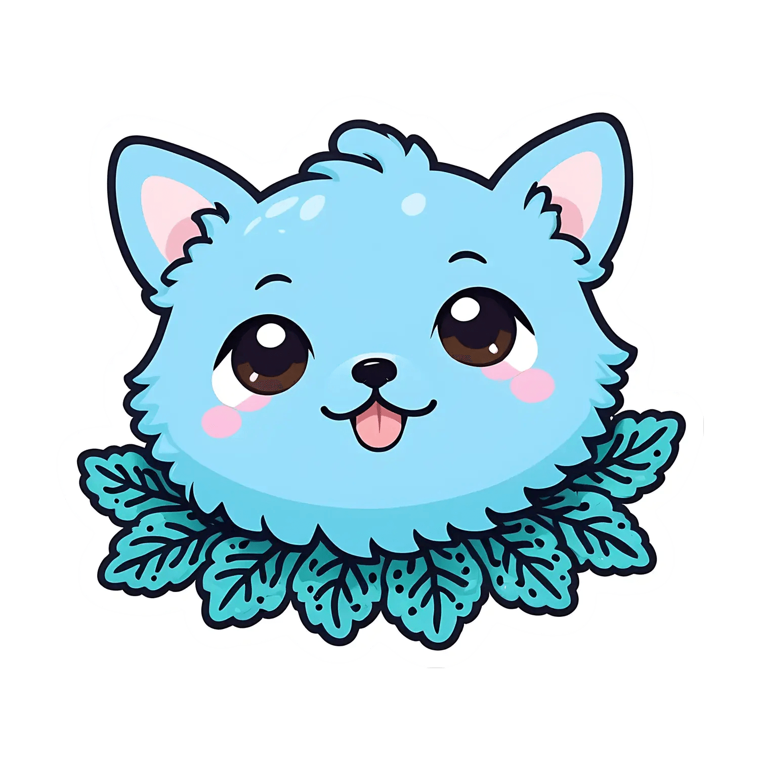 Cute Blue Cat - Sticker - Heat Press Transfer