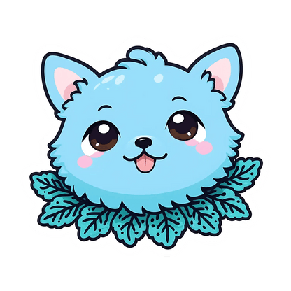Cute Blue Cat - Sticker - Heat Press Transfer