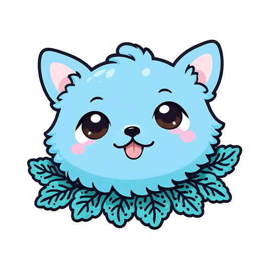 Cute Blue Cat - Sticker - Heat Press Transfer