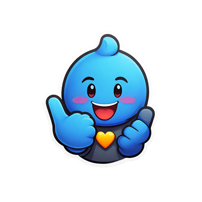 Cute Blue Character - Sticker - Heat Press Transfer