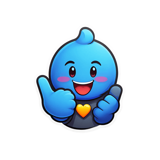 Cute Blue Character - Sticker - Heat Press Transfer