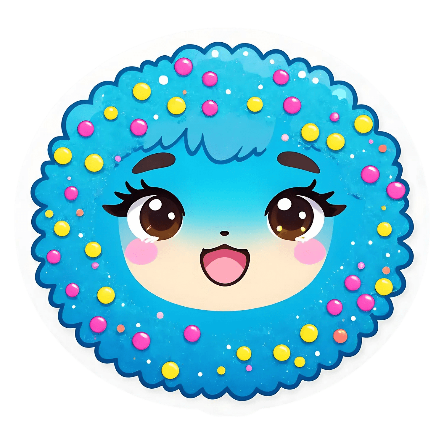 Cute Blue Jellyfish - Sticker - Heat Press Transfer