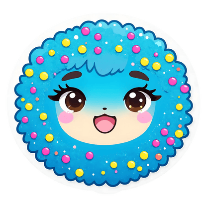 Cute Blue Jellyfish - Sticker - Heat Press Transfer