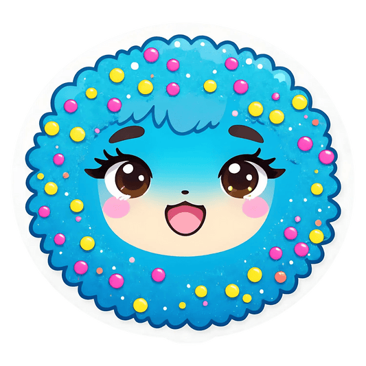 Cute Blue Jellyfish - Sticker - Heat Press Transfer