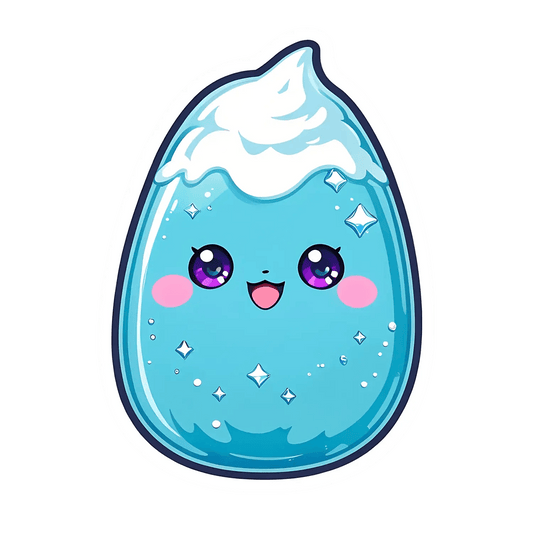 Cute Blue Slime - Sticker - Heat Press Transfer