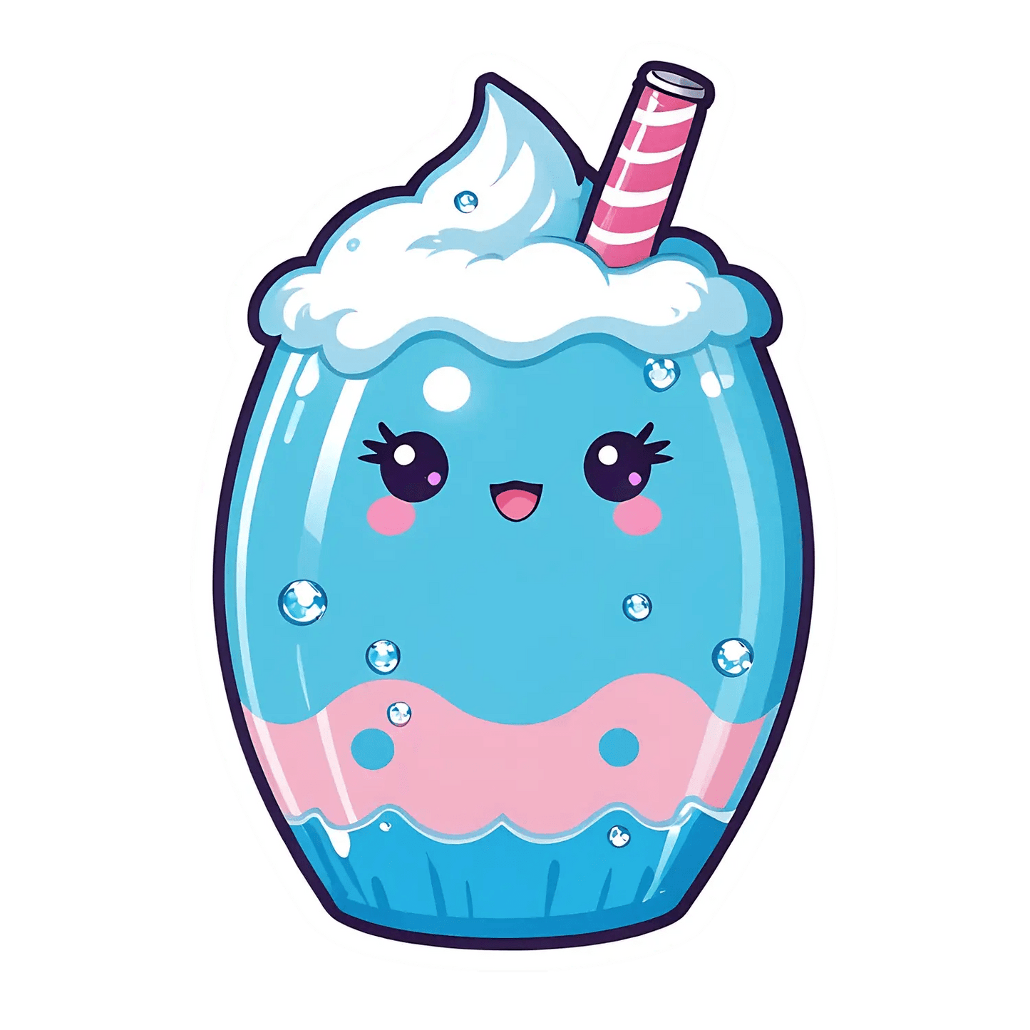 Cute Blue Soda - UV DTF Sticker - Heat Press Transfer