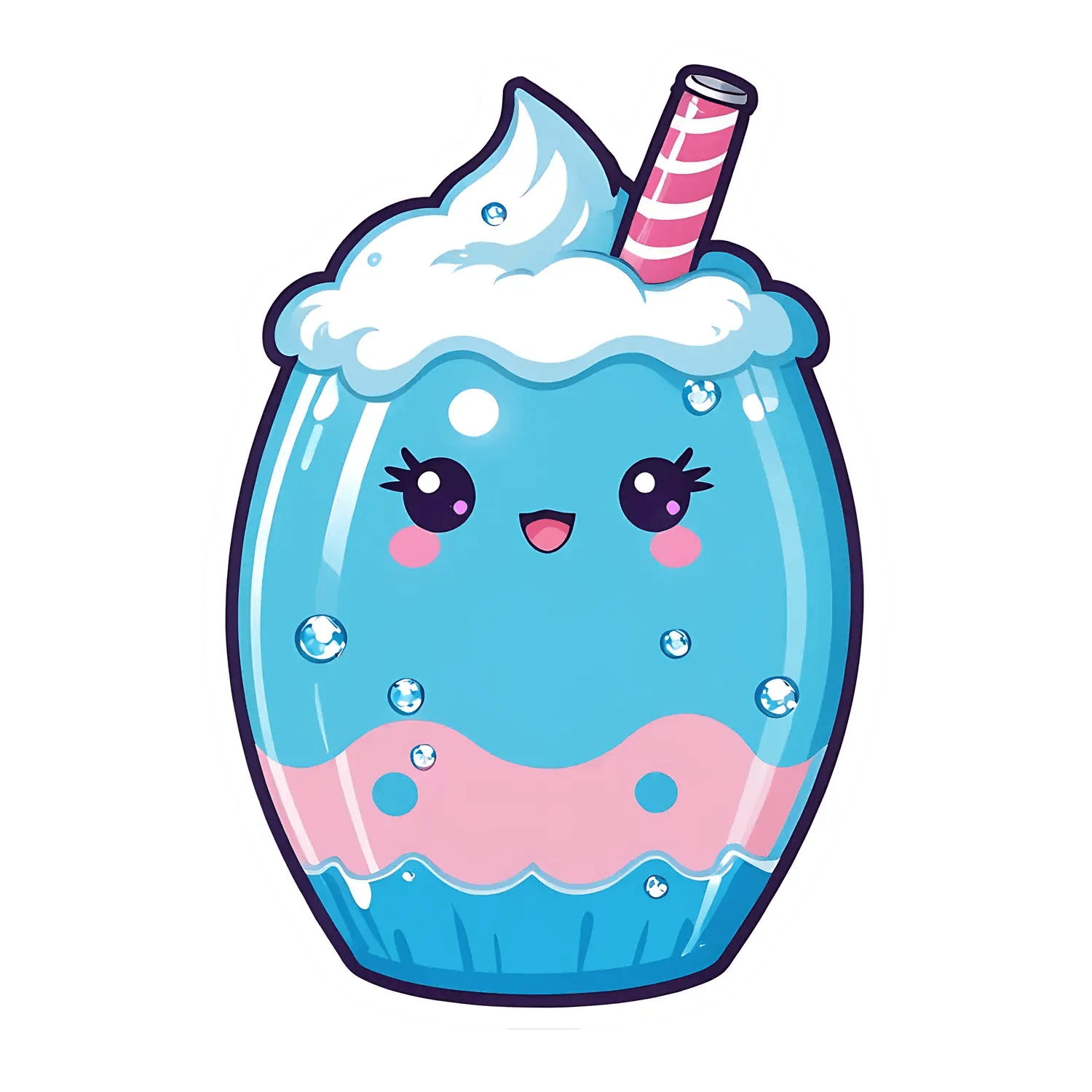 Cute Blue Soda - UV DTF Sticker - Heat Press Transfer
