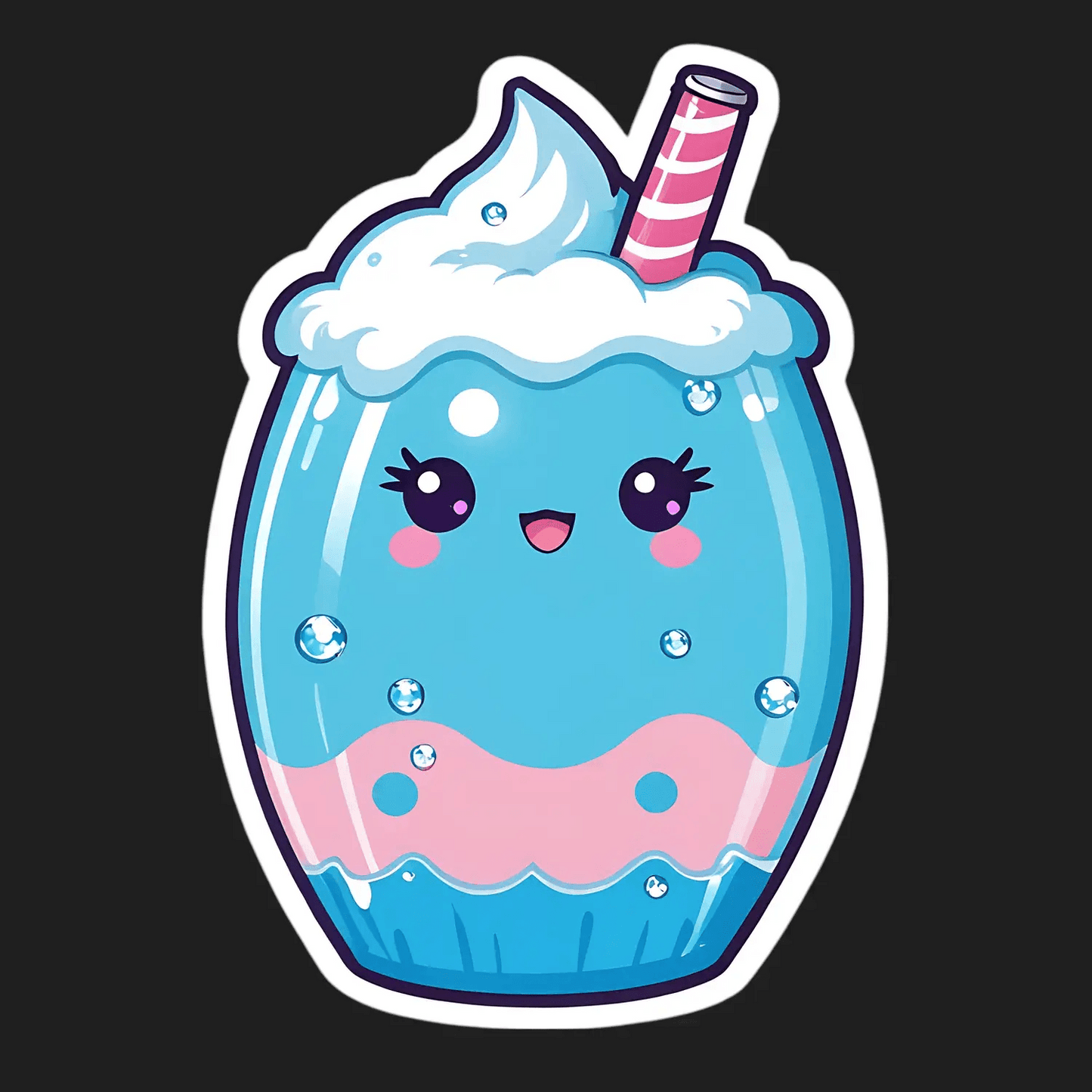 Cute Blue Soda - UV DTF Sticker - Heat Press Transfer