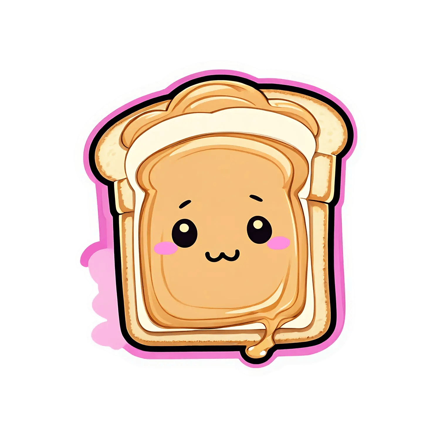 Cute Bread Sticker - Adorable UV DTF - Heat Press Transfer