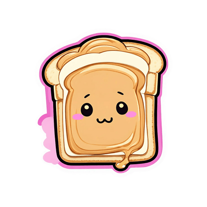 Cute Bread Sticker - Adorable UV DTF - Heat Press Transfer