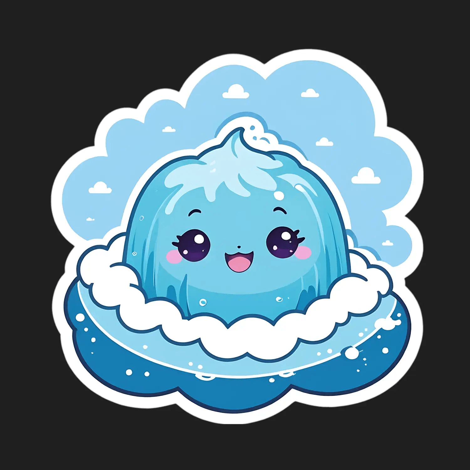 Cute Bubble Character - Sticker - Heat Press Transfer