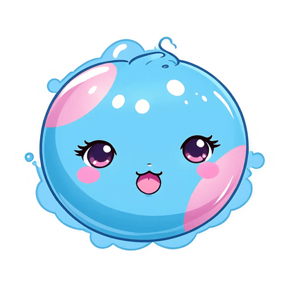 Cute Bubble - Kawaii Bubble Sticker - Heat Press Transfer