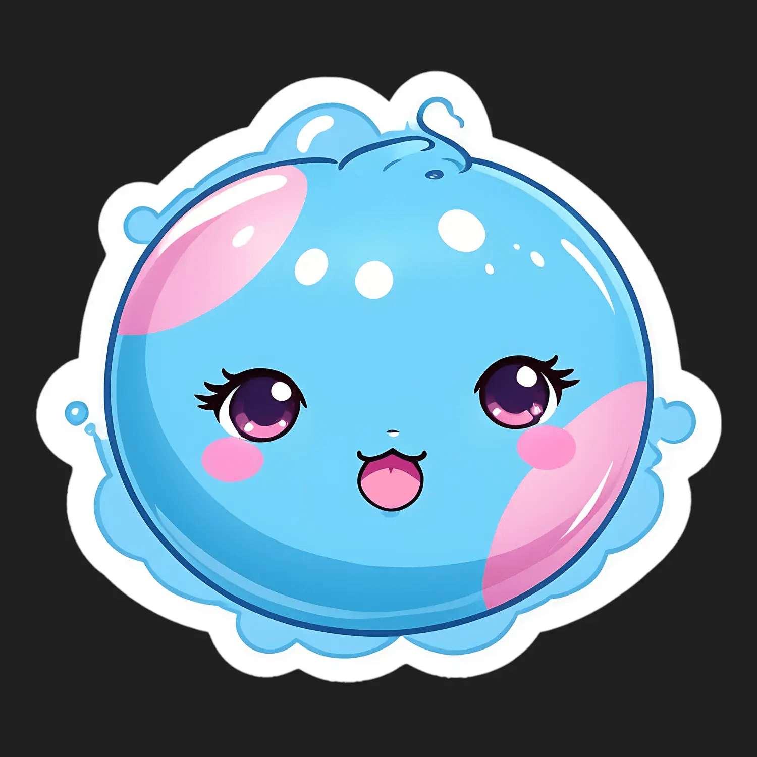Cute Bubble - Kawaii Bubble Sticker - Heat Press Transfer