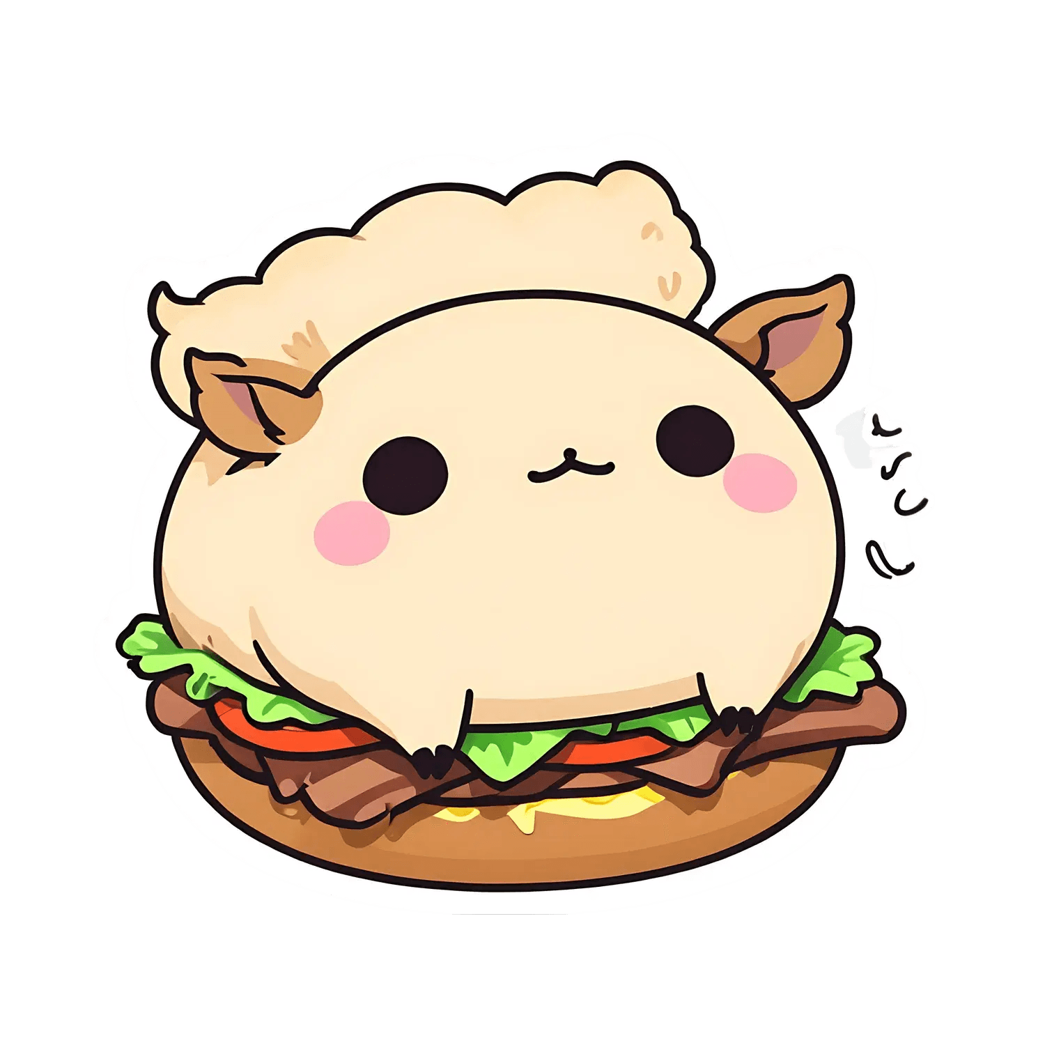Cute Burger Cat - Sticker - Heat Press Transfer