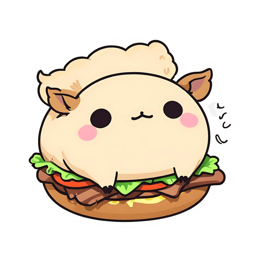Cute Burger Cat - Sticker - Heat Press Transfer
