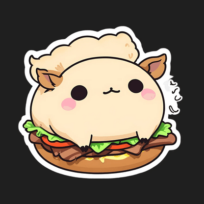 Cute Burger Cat - Sticker - Heat Press Transfer