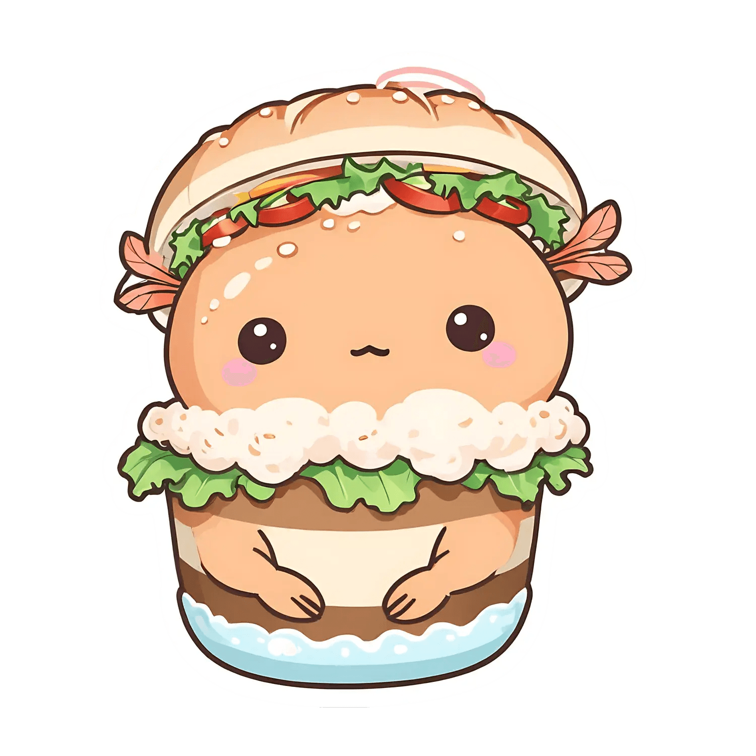 Cute Burger Character - Sticker - Heat Press Transfer