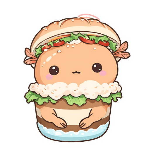 Cute Burger Character - Sticker - Heat Press Transfer