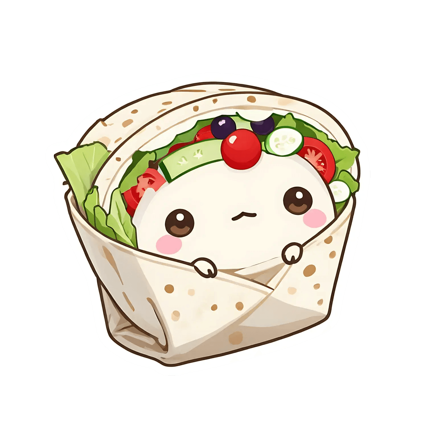 Cute Burrito Wrap - Sticker - Heat Press Transfer