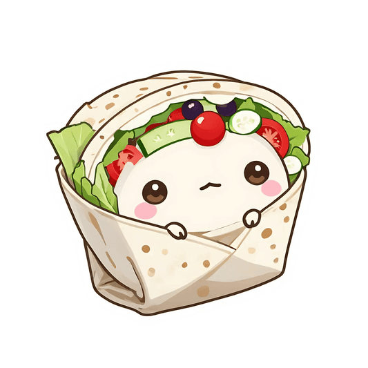 Cute Burrito Wrap - Sticker - Heat Press Transfer