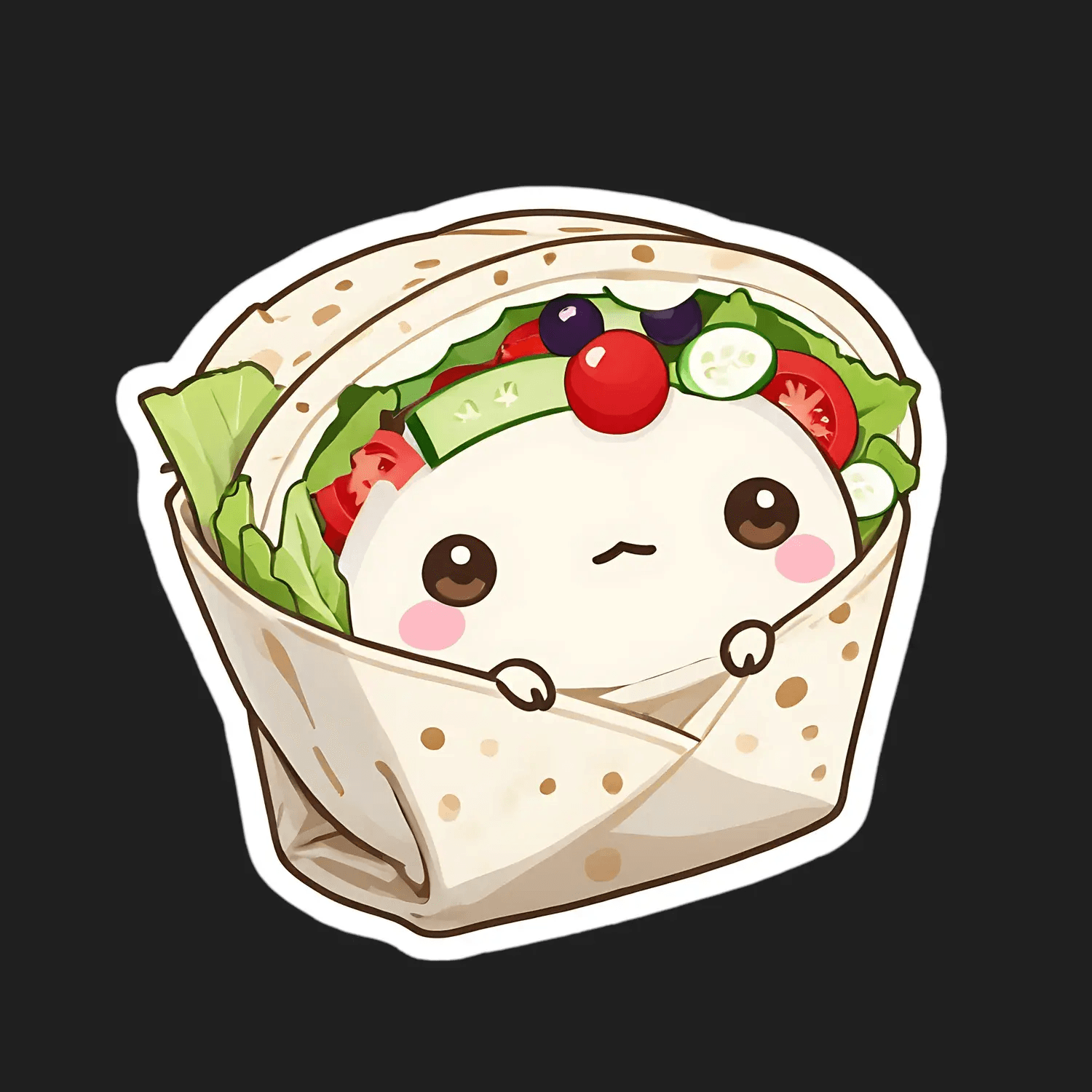 Cute Burrito Wrap - Sticker - Heat Press Transfer