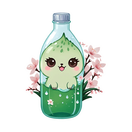 Cute Cactus Bottle - UV Sticker - Heat Press Transfer