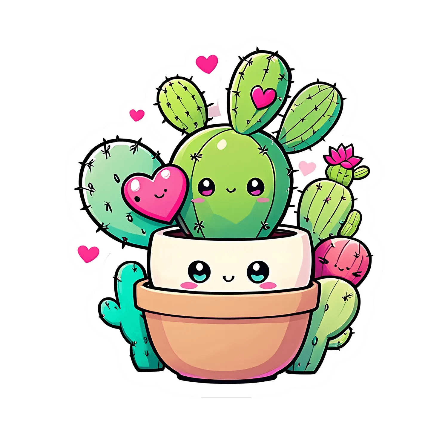 Cute Cactus Love - Sticker - Heat Press Transfer