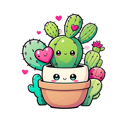 Cute Cactus Love - Sticker - Heat Press Transfer