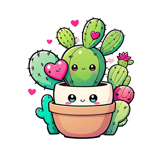Cute Cactus Love - Sticker - Heat Press Transfer