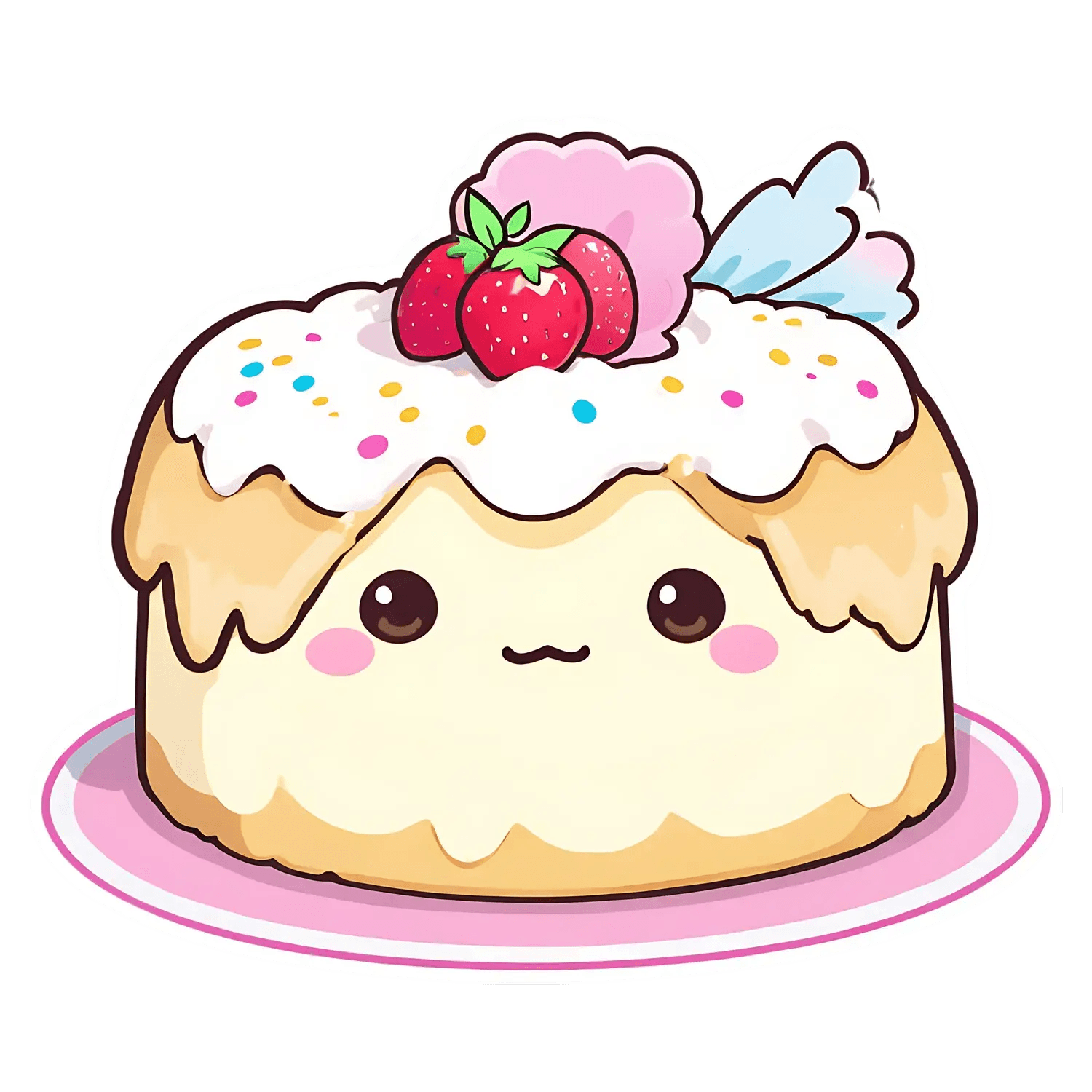 Cute Cake Sticker - Adorable & Sweet Decor - Heat Press Transfer