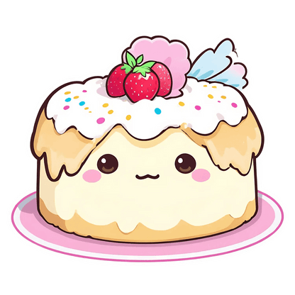 Cute Cake Sticker - Adorable & Sweet Decor - Heat Press Transfer
