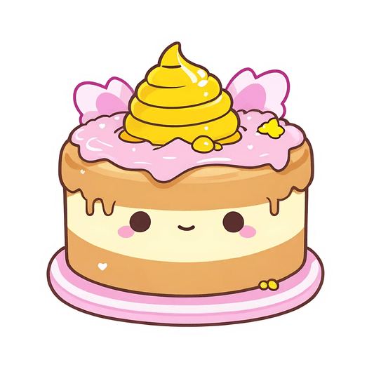 Cute Cake Sticker - Happy Poop Emoji - Heat Press Transfer