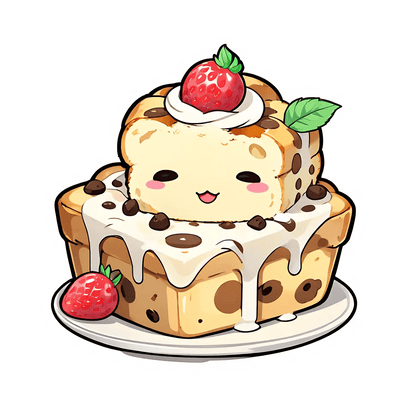 Cute Cake Sticker - Smiling Dessert - Heat Press Transfer