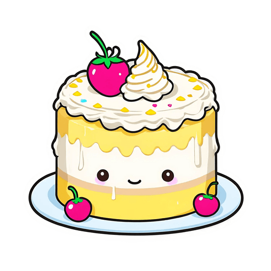 Cute Cake Sticker - Vibrant and Fun - Heat Press Transfer