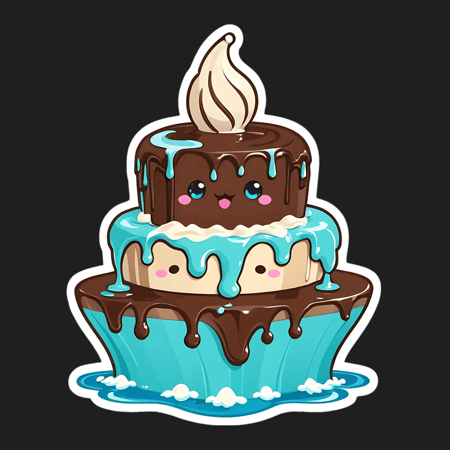Cute Cake Sticker - Whimsical Dessert Design - Heat Press Transfer